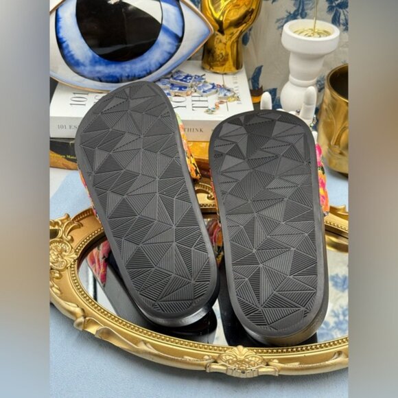 🆕 KURT GEIGER LONDON 🧿 NWOB Meena Eagle Black Floral Print Slides, Sz 37 US 7 - Picture 13 of 13